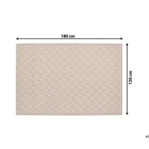 Beliani Tapis En Matériaux Synthétiques Beige 180x120cm Meilleur Prix Garanti 18