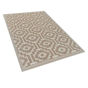 Beliani Tapis En Matériaux Synthétiques Beige 180x120cm site pas cher 12