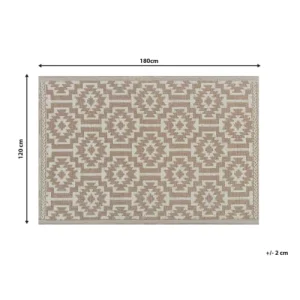 Beliani Tapis En Matériaux Synthétiques Beige 180x120cm site pas cher 18