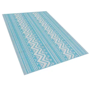 Beliani Tapis En Matériaux Synthétiques Bleu 180x120cm Paris 12