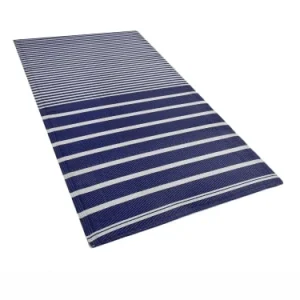 Beliani Tapis En Matériaux Synthétiques Bleu 180x90cm Satisfait ou Remboursé 16