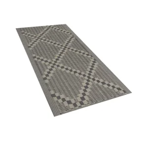 Beliani Tapis En Matériaux Synthétiques Marron 105x60cm vente pas cher en ligne 12