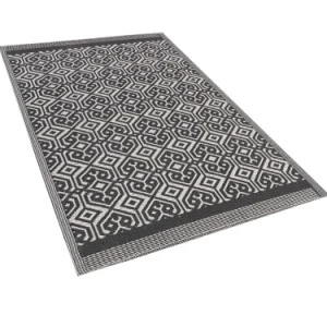 Beliani Tapis En Matériaux Synthétiques Noir 180x120cm offre spéciale 16