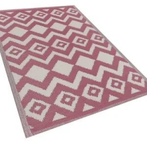 Beliani Tapis En Matériaux Synthétiques Rose 270x180cm shopping pas cher 14