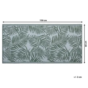 Beliani Tapis En Matériaux Synthétiques Vert 150x90cm boutique en ligne 18