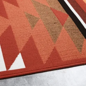 soldes de Noël Maisons Du Monde Tapis En Polypropylène Terracotta Motifs Graphiques 160×230 11