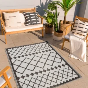 Nazar Tapis Extérieur Motif Géométrique Noir 120×160 vente chaude 14