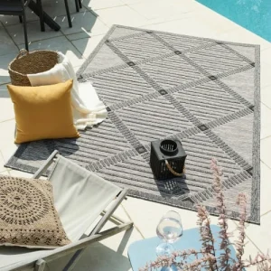 Nazar Tapis Extérieur Motif Losange Gris Et Anthracite – 160×230 De super promotions disponibles 8