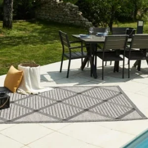 Nazar Tapis Extérieur Motif Losange Gris Et Anthracite – 160×230 De super promotions disponibles 12