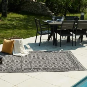 Nazar Tapis Extérieur Motif Ottoman Anthracite Et Gris – 120×160 prix le plus bas 12