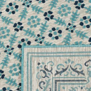 belle Nazar Tapis Extérieur Motif Ottoman Bleu Et Gris- 160×230 10