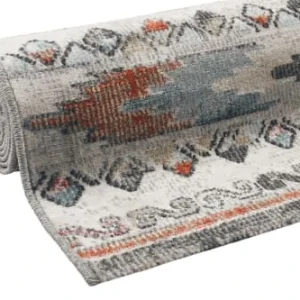 magasin en ligne france Wecon Home Tapis Exterieur Plat Motif Kilim Vintage Gris 150×80 16