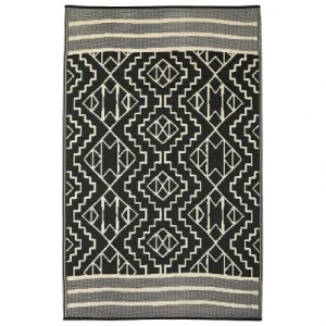 magasin france Fabhab Tapis Extérieur Réversible En Plastique Recyclé 120×180 Cm Noir 16