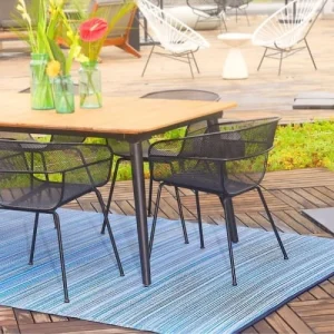 à prix promos Fabhab Tapis Extérieur Réversible En Plastique Recyclé 150×240 Cm Bleu 8