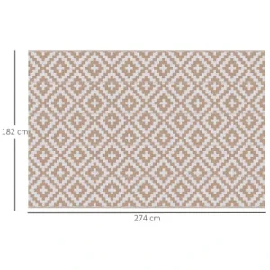 grossiste en ligne OUTSUNNY Tapis Extérieur Style Graphique Réversible 2 Motifs Blanc Beige 10