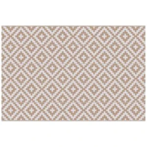 grossiste en ligne OUTSUNNY Tapis Extérieur Style Graphique Réversible 2 Motifs Blanc Beige 18