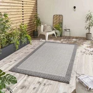 STUDIO DECO Tapis Extérieur Tissé Plat Greige Et Gris 120x170cm solde en ligne 9