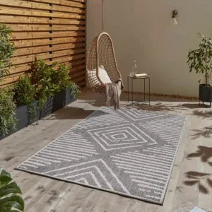 STUDIO DECO Tapis Extérieur Tissé Plat Gris Et Greige 160x230cm en ligne 9