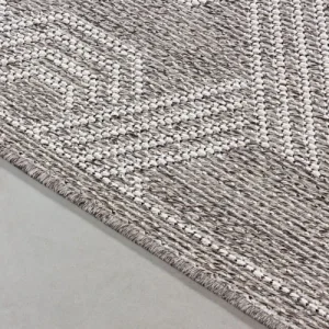 vente pas cher en ligne STUDIO DECO Tapis Extérieur Tissé Plat Gris Et Greige 80x150cm 11