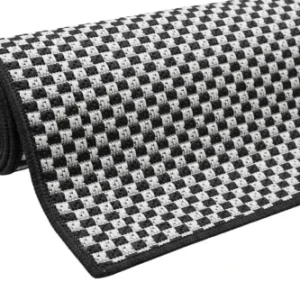 ultratendance ESPRIT Tapis Exterieur Tissé Plat Motif Damier Blanc Et Noir 120×170 14