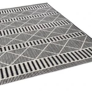 magasin en ligne france Tom Tailor Tapis Outdoor/ Indoor – Motif Géométrique – Tissé Noir 160×100 10