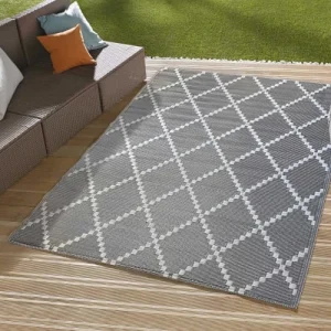 Home Maison Tapis Outdoor Tressé Recto/verso Polypropylène Gris 120 X 160 Cm grossiste en ligne 15