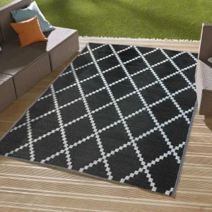 france en ligne Home Maison Tapis Outdoor Tressé Recto/verso Polypropylène Gris 150 X 220 Cm 8