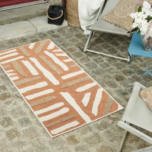 Nazar Tapis Petite Taille Extérieur Rayé Orange Et Gris – 70×140 grossiste en ligne 8