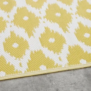 Maisons Du Monde Tapis Réversible En Polypropylène Jaune Motifs Graphiques Blancs 75×140 Vente 7