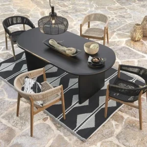 Maisons Du Monde Tapis Réversible En Polypropylène Motifs Triangles écrus Et Noirs 180×270 excellents soldes 12