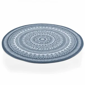 prix de gros Oviala Tapis Rond Polypropylène Bleu 120cm 10