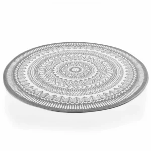 Oviala Tapis Rond Polypropylène Gris 120cm Nouvelle tendance 10