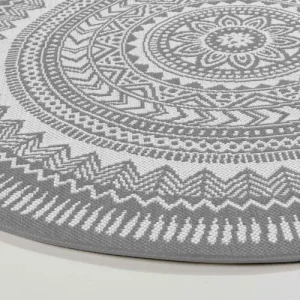 Oviala Tapis Rond Polypropylène Gris 120cm Nouvelle tendance 12