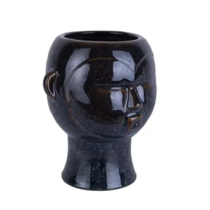 boutique en ligne PRESENT TIME Vase Cache-pot Masque Rond Céramique Marron 12