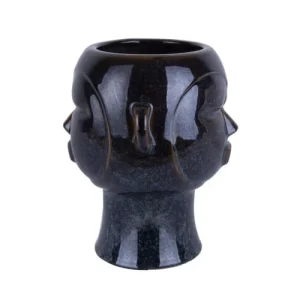 boutique en ligne PRESENT TIME Vase Cache-pot Masque Rond Céramique Marron 14